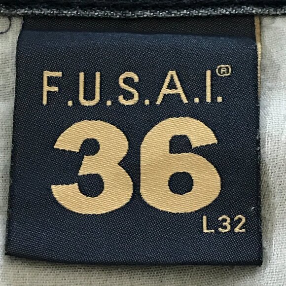 Fusai Jeans Men 36x30 Blue Mid Rise Medium Wash Stretch Y2K Straight 17145 - Picture 4 of 11